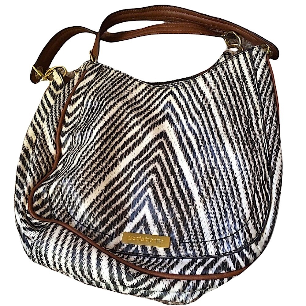 LIZ CLAIBORNE Women’s Black White and Tan Purse